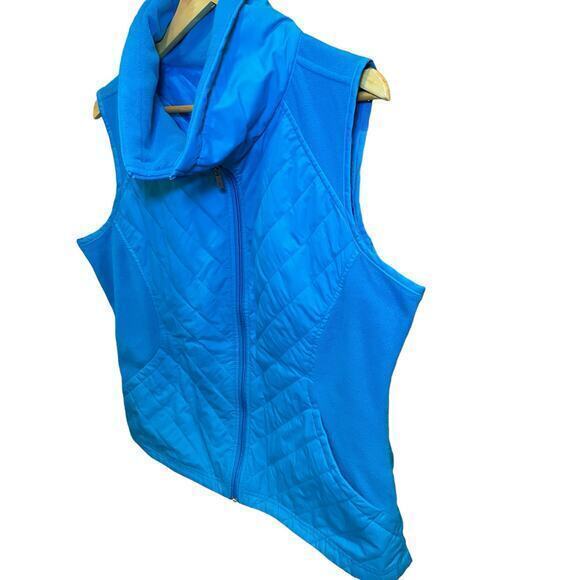 Columbia Bright Sky Blue Women's Quilted Puffer Vest w/‎ Full Zipper & Collar XL - Picture 2 of 10